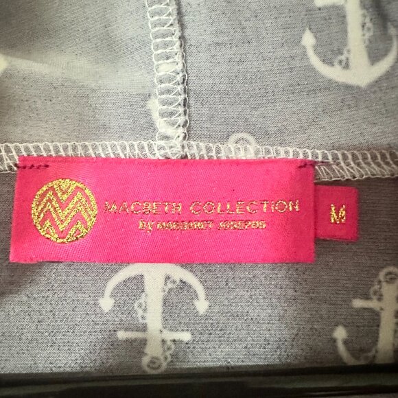 Macbeth Collection |Margaret Joseph Long Sleeve Hooded Anchor Print Swim Dress M - Picture 5 of 6